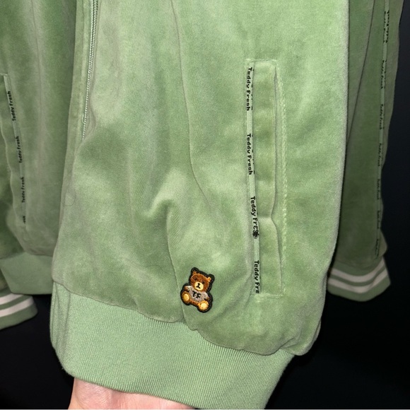 Teddy fresh green velour track jacket - Picture 4 of 10